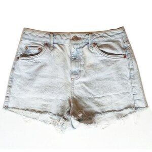 *50off3* Top Shop Stretch Cotton Cutoff Jean Shorts 4 Light Wash